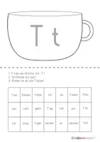 Vorschau - Arbeitsblätter - Deutsch: T t erkennen - Teetasse - Seite 1