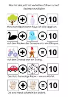 Vorschau - Arbeitsblätter - Rechnen mit Bildern - verliebte Zahlen Klasse 1 - Seite 2
