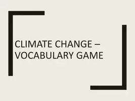 Aperçu - Jeux - Vocabulary Game Climate change - Page de couverture