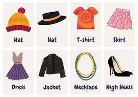 Vista previa - Tarjetas / Manipulativos - ¡Flashcards de la Ropa en Inglés! - página 1