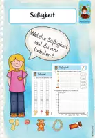 Vorschau - Arbeitsblätter - Süßigkeit - Strichlisten, Diagramme und Umfragen - Deckblatt