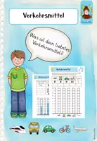 Vorschau - Arbeitsblätter - Verkehrsmittel - Strichlisten, Diagramme und Umfragen - Deckblatt