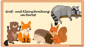 Vorschau - Fördermaterial/Inklusion - Herbst: Übungskartei zur Groß/Kleinschreibung - Seite 1
