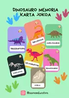 Vista previa - Tarjetas / Manipulativos - DINOSAURO MEMORIA KARTA JOKOA - Portada