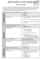 Vorschau - Arbeitsblätter - How to write a film review: checklist, worksheet + feedback - Deckblatt