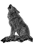 Vorschau - Mal- und Bastelvorlagen - Wolf Tiermotiv (Bildkarte, Poster Malen & Zeichnen, Malvorlagen, Tiere Kunst) - Deckblatt