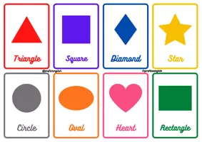 Vista previa - Tarjetas / Manipulativos - ¡Flashcards de las formas en inglés! - página 1