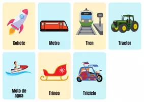 Vista previa - Tarjetas / Manipulativos - ¡Flashcards de los transporte en Español! - página 3