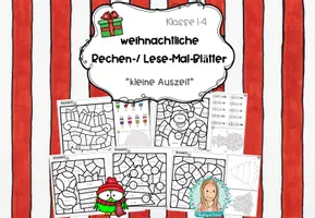 Vorschau - Arbeitsblätter - Rechen-Mal-Blätter für die Weihnachtszeit "kleine Auszeit" - Deckblatt