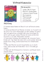 Vorschau - Stundenentwürfe - Weihnachtsmonster, Kunst Grundschule Winter, fertige Kunststunde - Seite 1