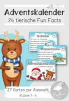 Vorschau - Aufgabenkarten - Adventskalender | 24 tierische Fun Facts | Spannendes aus der Tierwelt - Deckblatt