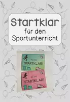 Vorschau - Bildkarten - Wir sind startklar für den Sportunterricht - Karte für die Umkleidekabine - Deckblatt