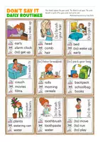 Vorschau - Aufgabenkarten - Don't say it Daily routines Englisch - Seite 2