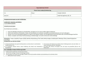 Vorschau - Lehrpläne/Lehrermaterial - Sequenzplanung/ Reihenplanung (Lehrprobe): freies Erzählen/ Erzählvortrag (Klasse 3-4) - Seite 1