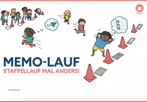 Vorschau - Spiele - Memo-Lauf für den Sportunterricht Original – Gedächtnis-Lauf Staffellauf mal anders! - Seite 1