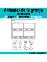 Vorschau - Arbeitsblätter - Animales de la granja - Vocabulario - Deckblatt