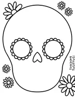 Vorschau - Mal- und Bastelvorlagen - GRATIS Paintable Day of the dead outline template - Deckblatt