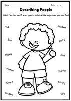 Vista previa - Manualidades / Dibujos para colorear - Adjectives and Nouns Worksheets / Adjetivos y sustantivos - página 1