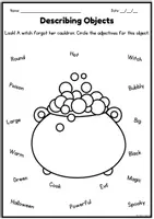 Vista previa - Manualidades / Dibujos para colorear - Adjectives and Nouns Worksheets / Adjetivos y sustantivos - página 3
