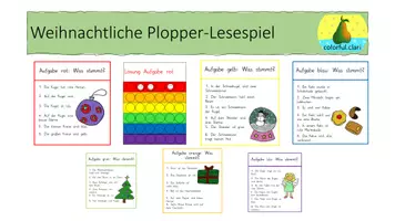 Vorschau - Stationenlernen - Weihnachtliches Plopper-Lesespiel - Deckblatt
