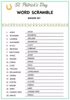 Aperçu - Feuilles d'exercices - Saint Patrick’s Day Word Scramble Activity / Mots brouillés de la Saint-Patrick - Page 1
