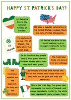 Aperçu - Feuilles d'exercices - Happy Saint Patrick's Day: Fun Worksheets (history, facts, quiz, true or false / Joyeuse Saint Patrick : histoire, faits, quiz, vrai ou faux - Page 1