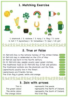 Aperçu - Feuilles d'exercices - Happy Saint Patrick's Day: Fun Worksheets (history, facts, quiz, true or false / Joyeuse Saint Patrick : histoire, faits, quiz, vrai ou faux - Page 2