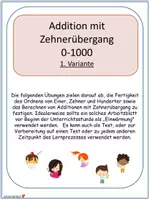 Vorschau - Arbeitsblätter - 10 Arbeitsblätter zur Addition mit ZÜ 0-1000 - Seite 1