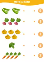 Aperçu - Feuilles d'exercices - Learn math with fruits and vegetables / Apprendre les maths avec les fruits et légumes - Page 2