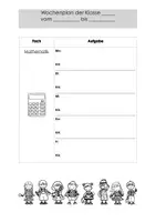 Vorschau - Lehrpläne/Lehrermaterial - Vorlage Wochenplan für Lehrer (Distanzlernen) - Deckblatt
