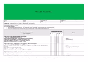 Vorschau - Stundenentwürfe - Sequenzplanung/ Reihenplanung: Tiere der Wiese (Klasse 1) - Seite 3