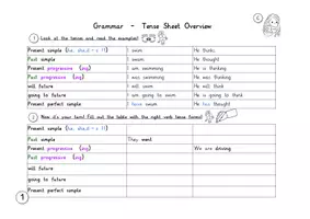 Vorschau - Arbeitsblätter - Freebie Grammar English Tenses Overview - Seite 1