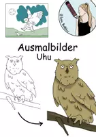 Vorschau - Arbeitsblätter - Ausmalbilder zum Thema Eule - Deckblatt