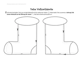 Vorschau - Arbeitsblätter - Your Christmas Stocking - Bastelvorlage (Deu & Eng) - Seite 2