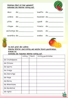 Vorschau - Arbeitsblätter - Rechtschreibung / richtig schreiben "das Obst" DaZ / Deutsch - Seite 2
