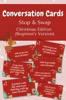 Vorschau - Spiele - Christmas: 40 Conversation Cards - Christmas Edition (Beginner's Version) - Deckblatt