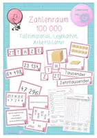 Vorschau - Arbeitsblätter - Einführung Zahlenraum 100000 - Tafelmaterial, Legekarten, Arbeitsblätter - Deckblatt