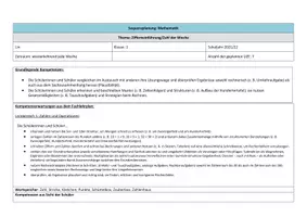 Vorschau - Lehrpläne/Lehrermaterial - Sequenzplanung/ Reihenplanung: Zifferneinführung/ Zahl der Woche (Klasse 1) - Seite 1