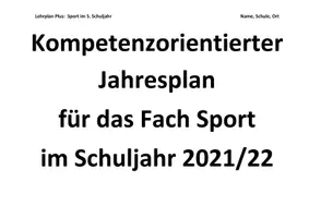 Vorschau - Lehrpläne/Lehrermaterial - Jahresplan Stoffverteilungsplan Sport - Mittelschule (Klasse 5, Bayern) - Seite 1