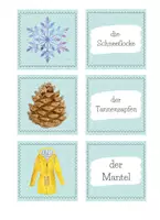 Vorschau - Spiele - Winter Spiel Paare finden (Wort- und Bildkarten) - Seite 1