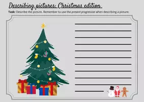 Vorschau - Arbeitsblätter - Bilder beschreiben: Describing pictures Christmas edition - Deckblatt