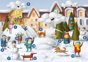 Vorschau - Arbeitsblätter - Lesespurgeschichte Winter Schneeballschlacht - Seite 1