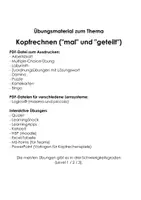 Vorschau - Arbeitsblätter - Materialpool „Multiplikationen und Divisionen" im Kopf lösen - Deckblatt