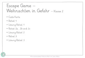 Vorschau - Stundenentwürfe - Mini Escape Game - Weihnachten in Gefahr - Klasse 2 - Seite 3