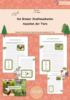 Vorschau - Arbeitsblätter - Die Bremer Stadtmusikanten: Aussehensbeschreibung - Deckblatt