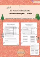 Vorschau - Arbeitsblätter - Die Bremer Stadtmusikanten: Leseverständnisaufgaben - Deckblatt