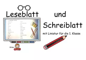 Vorschau - Arbeitsblätter - Lese- und Schreibblatt - Deckblatt