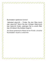 Vorschau - Arbeitsblätter - Alphabet Labyrinth -Buchstaben spielerisch lernen - Seite 1
