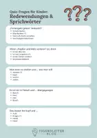 Vorschau - Spiele - 50 Quizfragen für Kinder: Redewendungen und Sprichwörter - Seite 1