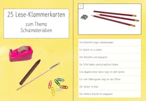 Vorschau - Fördermaterial/Inklusion - Lese-Klammerkarten - Thema: Schulmaterialien ab Kl.2 - Seite 2